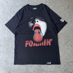 Filthy Dripped Foamin Foamposite Sneaker Graphic T-Shirt Mens Medium Black Tee